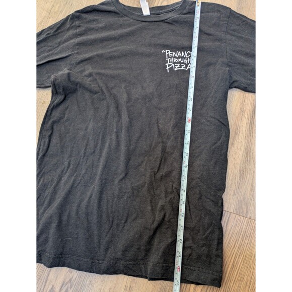 Size M "Penance Through Pizza" Purgatory Pizza Praying Hands Long sleeve T-shirt - Picture 9 of 10